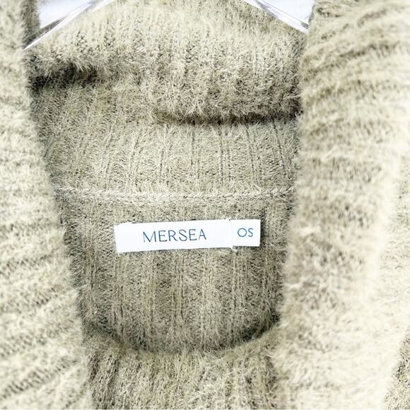 MerSea Chalet Cowl Neck Ribbed Sweater OS Green - Picture 6 of 7